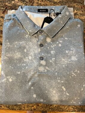Men's Speckled Blue Polo Shirt